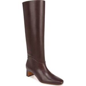 NEW Vince Sol Knee High Boots Womens 8 Chocolate Brown Minimalist Contemporary
